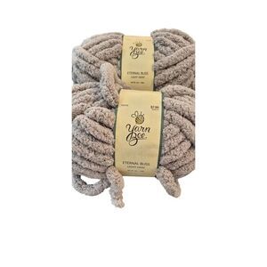 2 Skeins Yarn Bee Eternal Bliss Yarn - Light Gray - Jumbo 7 Velvet Chenille